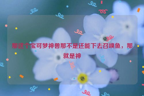 那这个宝可梦神兽那不是还能下去召唤鱼，那就是神